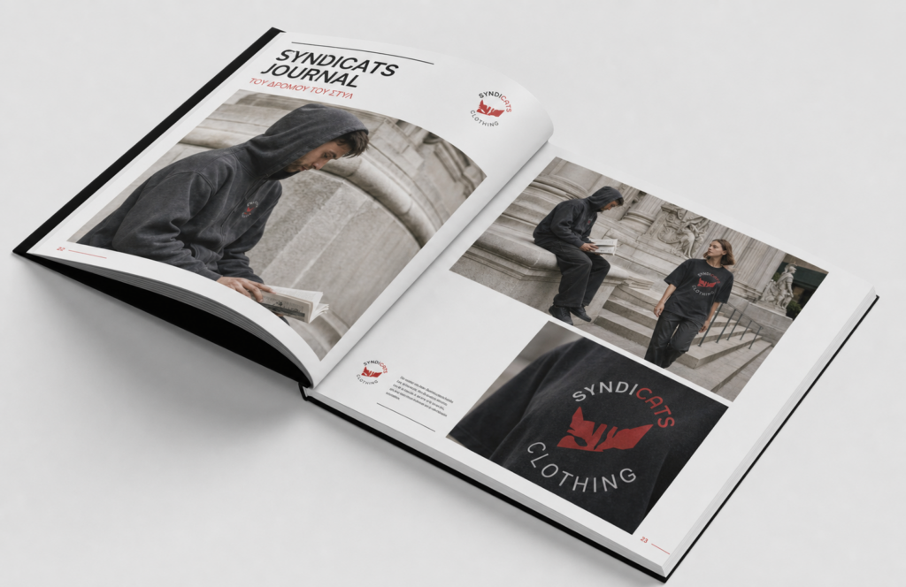 Open Syndicats editorial book featuring the corrected street-style models
